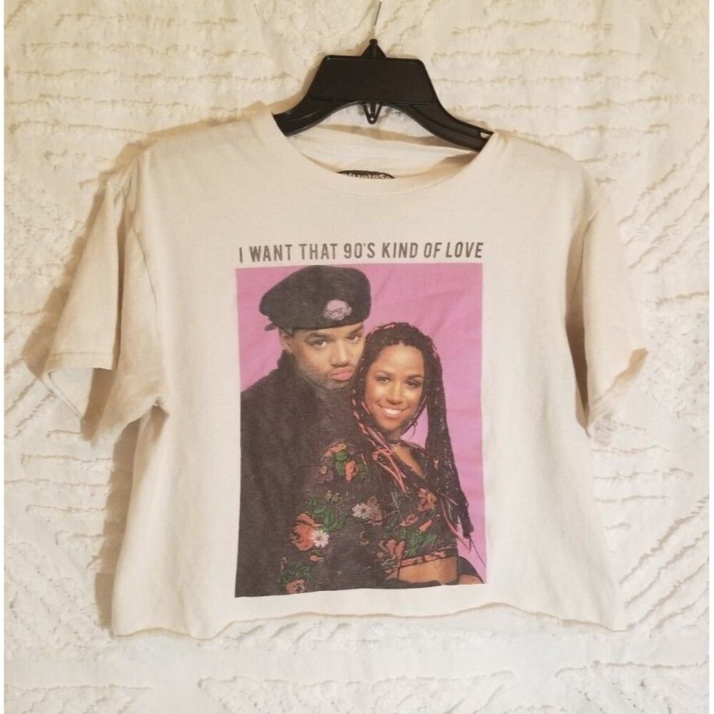 Clueless Cropped Tee Shirt "I Want That 90's Kind Of Love" MEDIUM